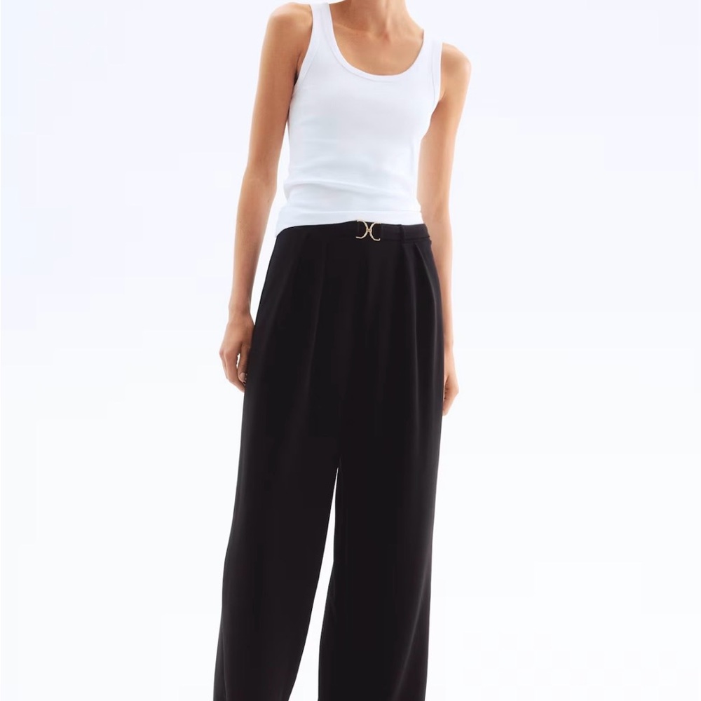 H&M Elegant Black Wide-Leg Pants